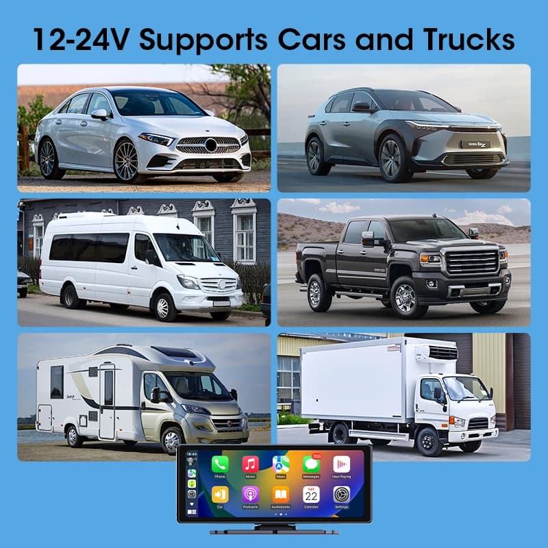 7/8.1 inch Suspended Type Wireless CarPlay Touch Screen Portable Car DVR Android Auto Dashcam GPS Navigation Rearview Camera FM - 6