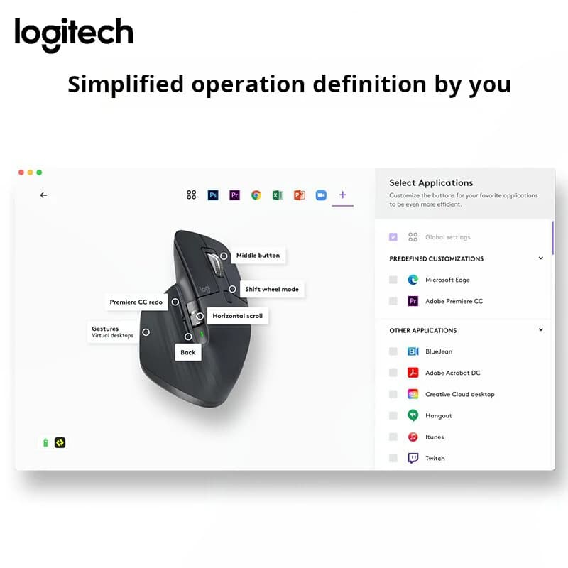 Logitech MX Master 3S Wireless Bluetooth Ergonomic Mouse,Click High Precision Sensor, Premium Office Business Mice Graph - 6