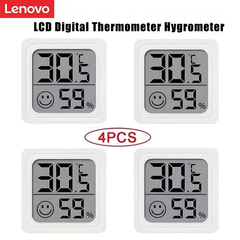 لينوفو 1/4 قطع ميني LCD ميزان حرارة رقمي ميزان رطوبة داخلي مستشعر درجة حرارة ورطوبة غرفة محطة طقس جديدة