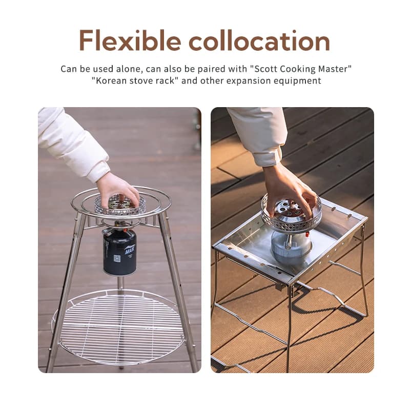 Campingmoon OD-4 موقد تخييم محمول من سبائك الألومنيوم يعمل بالبيوتان والبروبان للطبخ في الهواء الطلق - 6