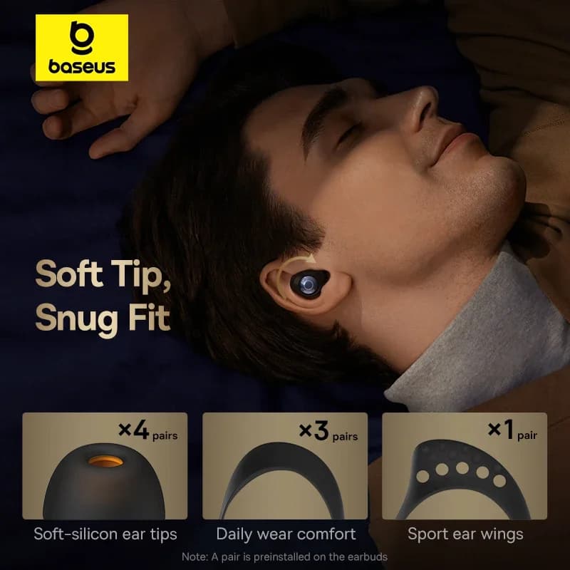سماعات أذن لاسلكية Baseus Bowie MA10 Pro ANC إلغاء الضوضاء الهجين 48dB بلوتوث 5.3 سماعات أذن مقاومة للماء IPX6 4 ميكروفونات سماعات رياضية ENC - 6