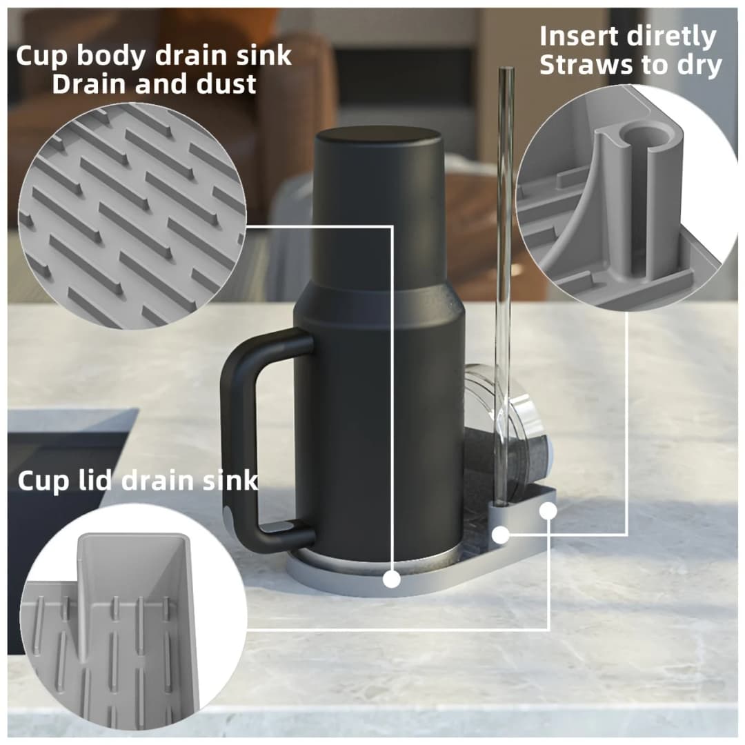 لستانلي كوب سيليكون تجفيف الرف كوب ماء استنزاف تجفيف المنظم استنزاف حامل حامل مفيد إمدادات المطبخ المنزلية - 2
