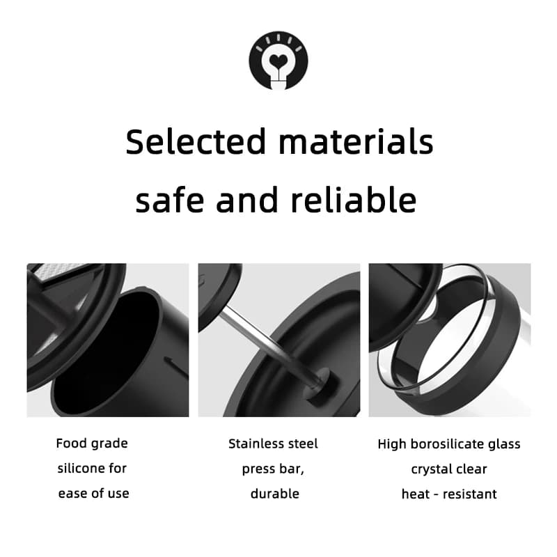 مكبس قهوة فرنسي من TIMEMORE، صانع قهوة وشاي، سعة 450 مل، 15 أونصة، شبكة من الفولاذ المقاوم للصدأ عالية الكثافة، زجاج مقاوم للحرارة - 3