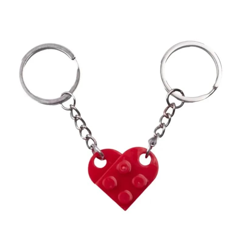 Detachable couple heart-shaped assembled building block heart-shaped keychain - 3