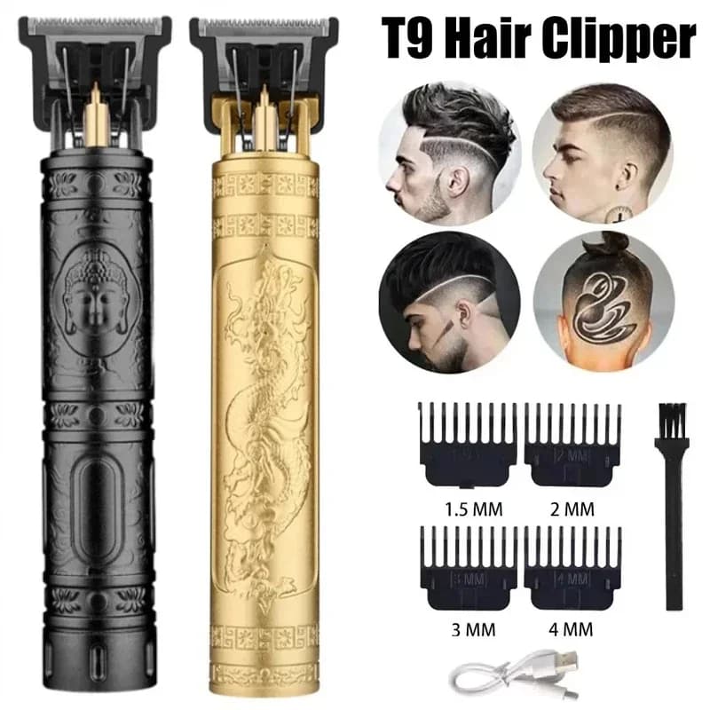 T9 Carving Vintage Hair Clipper For Mens Grooming Essential Tools USB Fast Rechargeable Beard Hair Trimmer Provide Precise Shave - 2