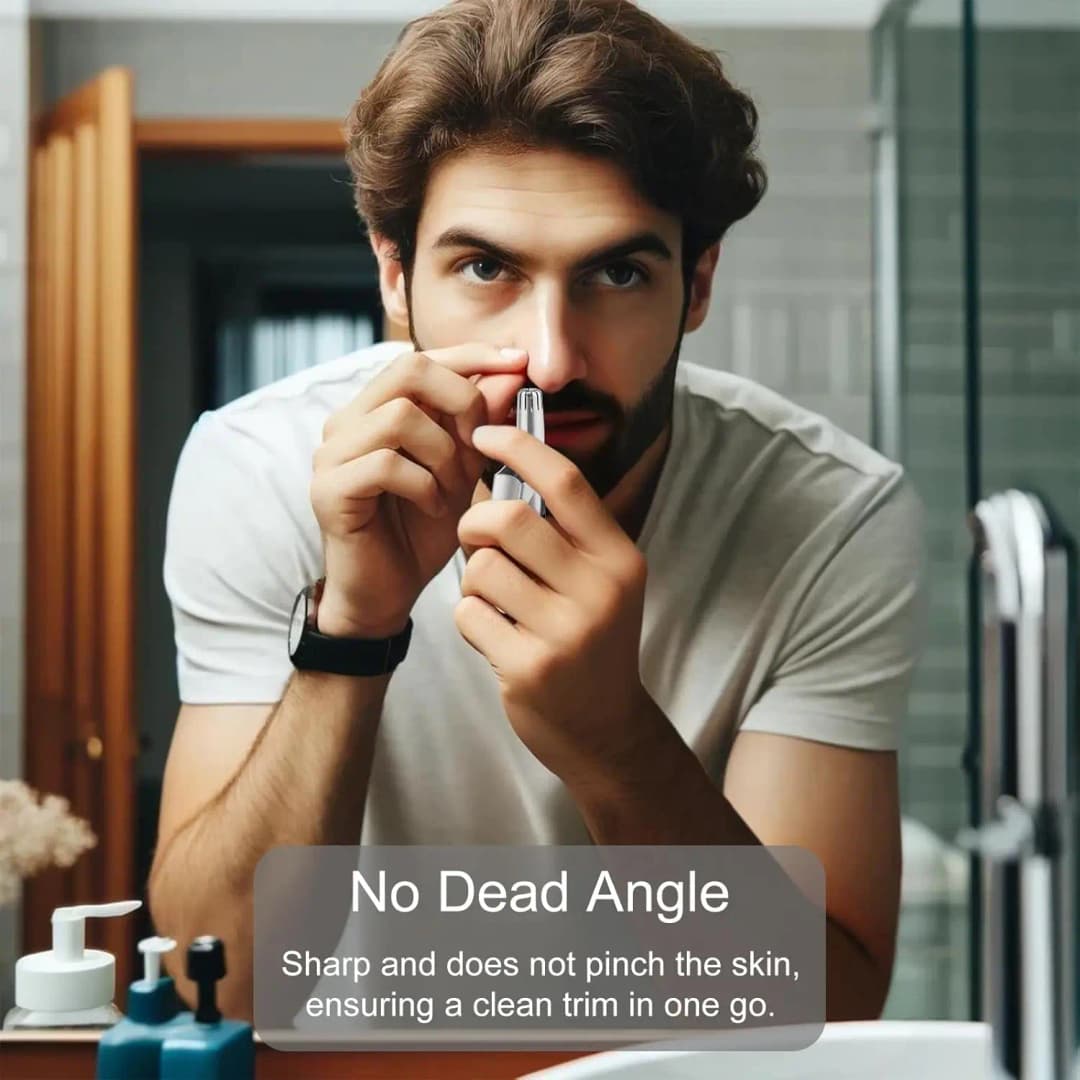 ماكينة تشذيب شعر الأنف من Brangdy للرجال، من الفولاذ المقاوم للصدأ، ماكينة حلاقة يدوية ميكانيكية، أدوات إزالة الشعر قابلة للغسل مع فرشاة - 4