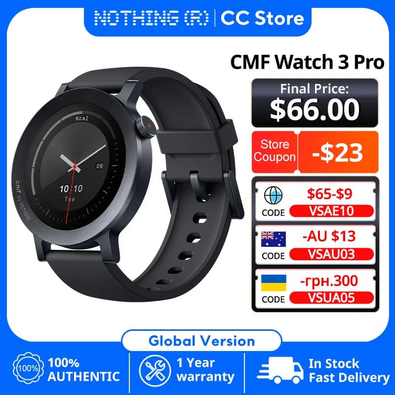 CMF BY NOTHING Watch 3 Pro Smart Watch 1.43"AMOLED Dual-Band GPS & 130+ Sport Modes Bluetooth Call AI Energy Sleep Monitor IP68