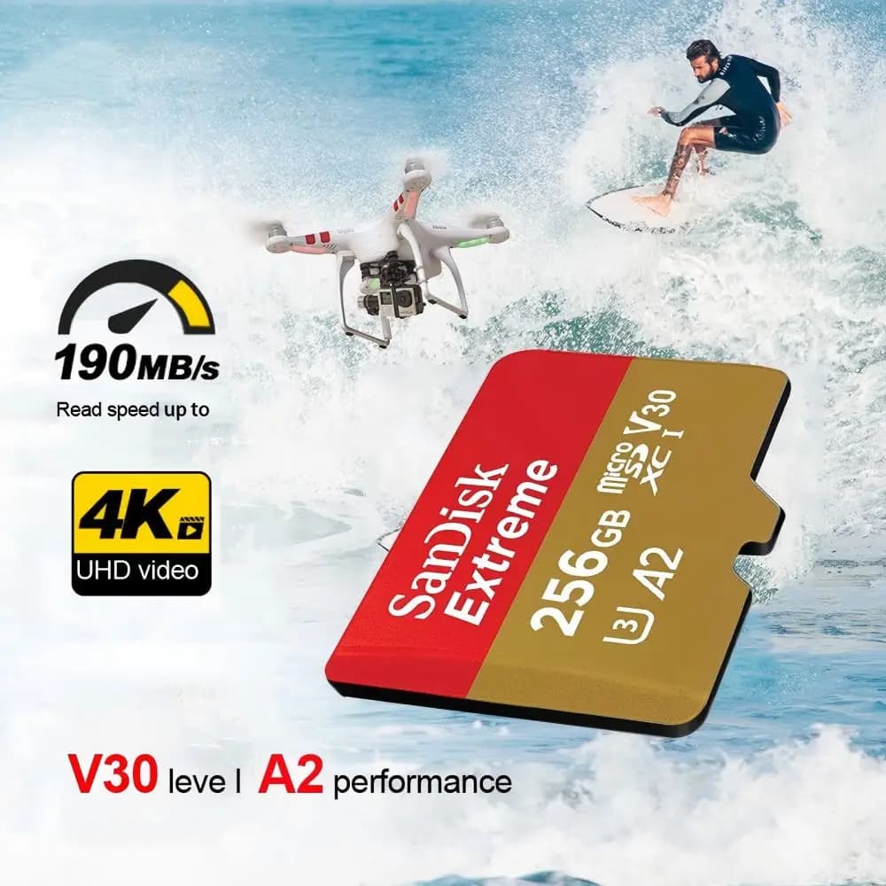 بطاقة ذاكرة SanDisk MAX ENDURANCE مايكرو إس دي 32 جيجابايت 64 جيجابايت 128 جيجابايت 256 جيجابايت بسرعة قراءة وكتابة عالية لمراقبة الفيديو U3 V30 4K للطائرات بدون طيار - 3
