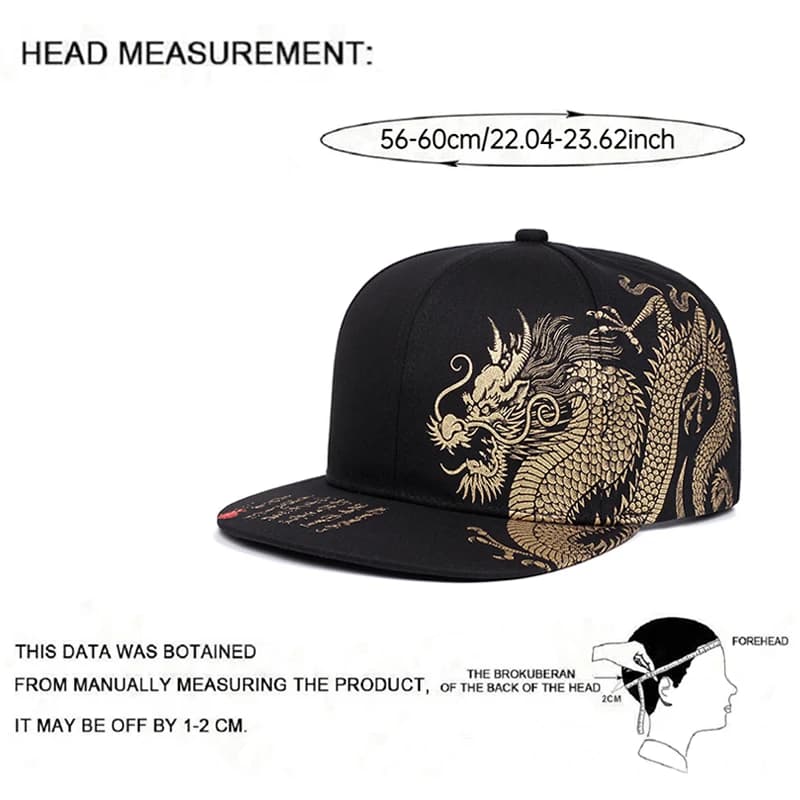 2025 Creative Personalized New Baseball Hat Dragon Printing Skateboard Hat Street Decoration Hip Hop Hat Sunshade Flat Edge Hat - 4