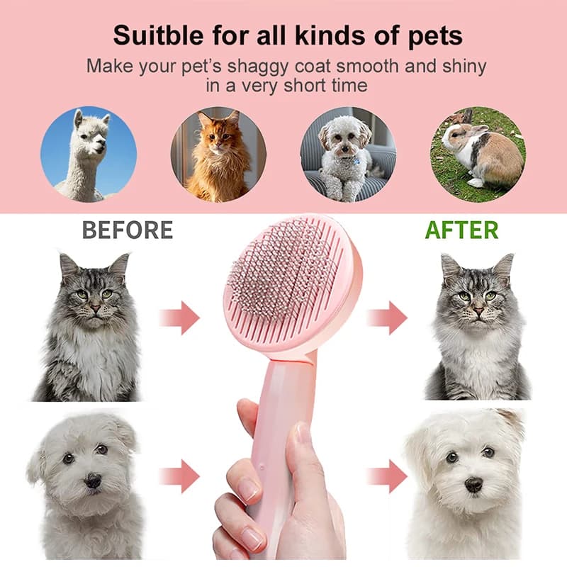 Cat Brush Pet Grooming Brush for Cats Remove Hairs Pet Cat Hair Remover Pets Hair Removal Comb Puppy Kitten Grooming Accessories - 4