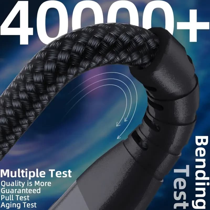 1 متر 2 متر 3 متر USB C إلى نوع C سلك شاحن سريع نايلون مضفر 5A ماكس شحن سريع آيفون 15 16 لسلك طاقة أندرويد - 3