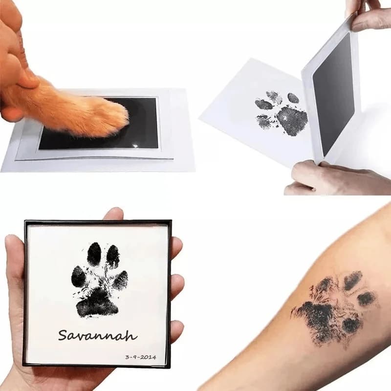 Pet Paw Print Commemorative Ink Pad，Dog or Cat Pet Owner Keepsake，DIY Inkless Handprints and Pet Pawprint Impression Making Kit - 4