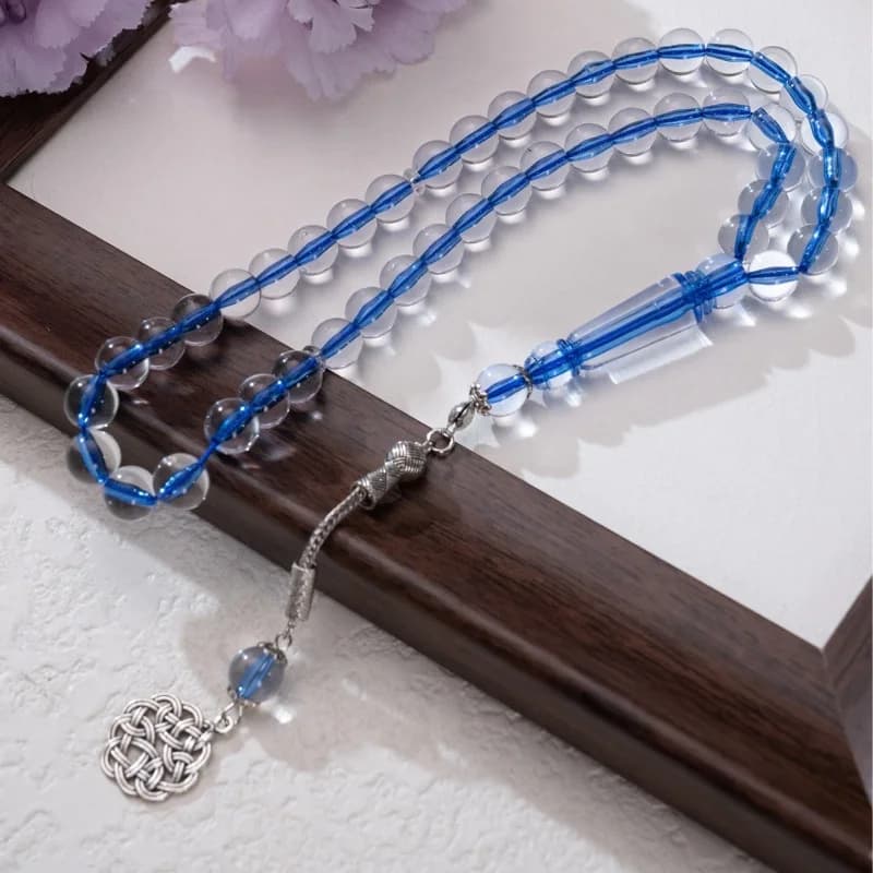45pcs10mm transparent acrylic Arab Middle Eastern Rosary, Mouslin Tesbiha Prayer Bracelet