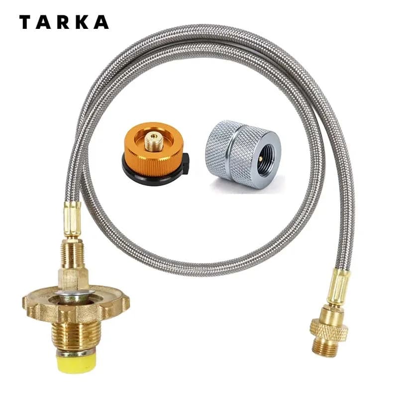 Outdoor Camping Stove Burner Flat Gas Canister Flamethrower Adapter Propane Gas Connection Head Transformer for Gas Stove - 3