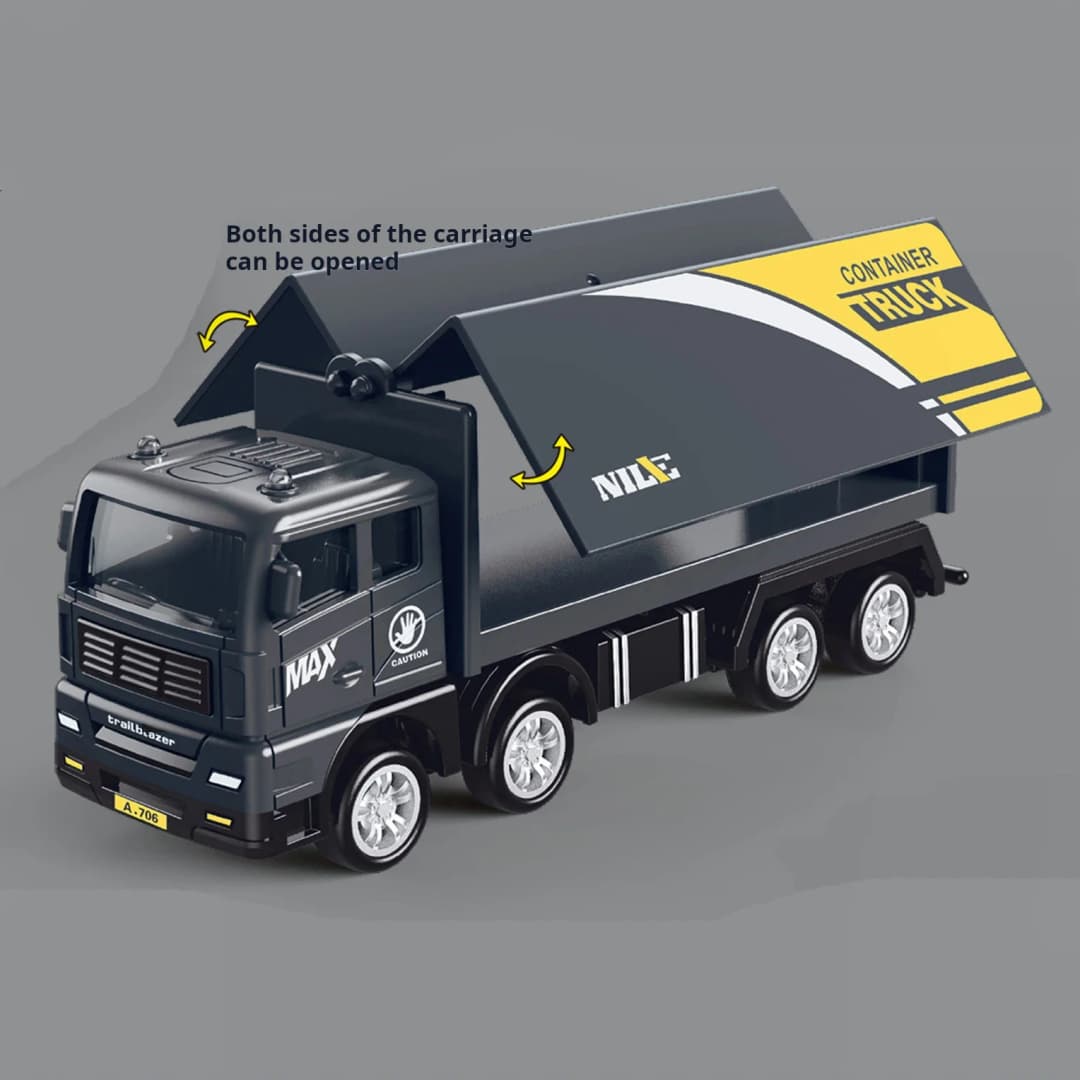 محاكاة الناقل حاوية شاحنة شحن مركبة الأطفال أطفال التراجع نموذج سيارة ألعاب تعليمية لصبي لعبة هدية - 5