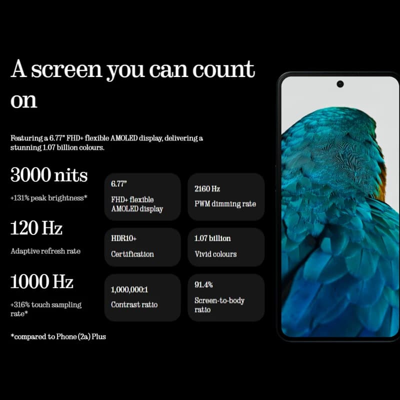 هاتف ناثينج (3a) برو 5G نسخة عالمية سنابدراجون 7s الجيل 3 NFC شاشة مرنة AMOLED مقاس 6.77 بوصة بطارية 50 واط شحن 50 واط - 4
