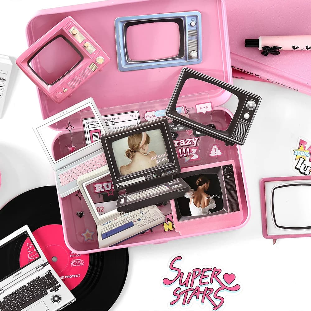 15 قطعة ملصقات الذاكرة الإلكترونية Kawaii Ins حزمة المواد DIY بها بنفسك مذكرات جراب هاتف اليدوية سجل القصاصات ملصقات القرطاسية الجمالية - 4