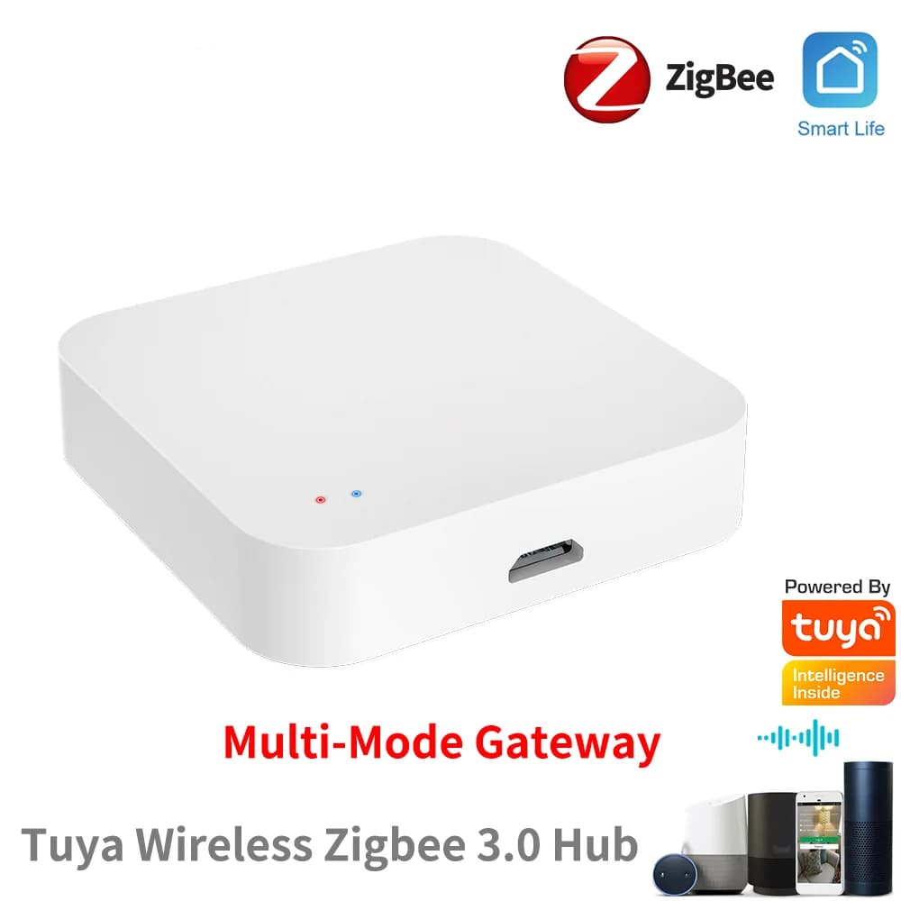 مركز بوابة Tuya Zigbee لاسلكي لأتمتة المنزل الذكي لأجهزة Zigbee عبر Smart Life يعمل مع Alexa وGoogle Home