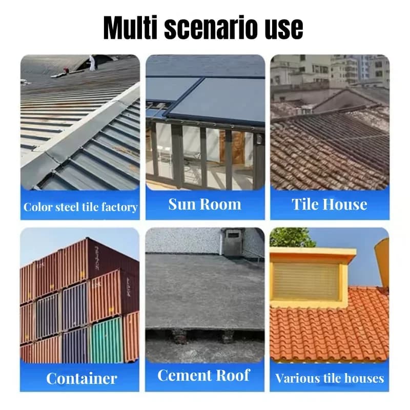 شريط عازل لتسرب السقف بطول 5 أمتار، ذاتي اللصق، غشاء عازل للماء، عزل حراري، مقاوم لتشققات الجدران، أداة إصلاح، أشرطة لاصقة من البولي إيثيلين - 5