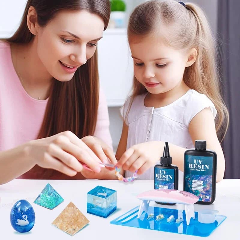 مجموعة غراء راتنج UV صلبة سريعة التصلب مع أدوات خلط للمبتدئين في صناعة المجوهرات والفنون والحرف اليدوية - 5
