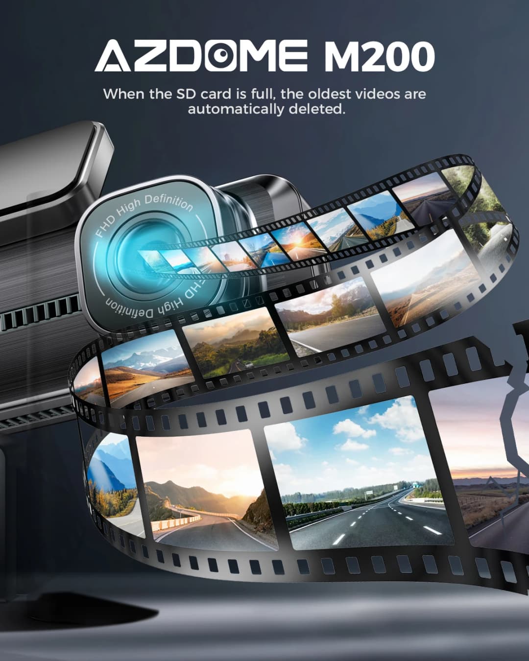 AZDOME M200 Dash Cam English Voice Control 2K Car DVR WiFi Camera for Vehicle Night Vision G-Sensor 24H Parking Monitor - 4