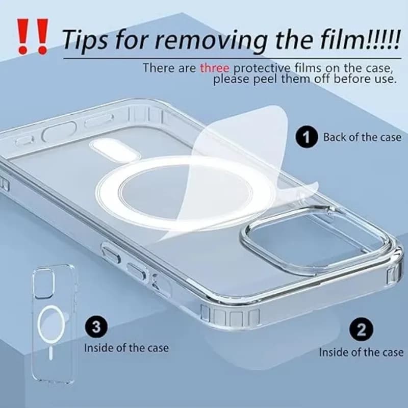 Magnetic Original Clear Case For iPhone 17 16 15 14 Plus13 12 mini  11 Pro Max Funda For Magsafe Silicone Transparent Cover - 5