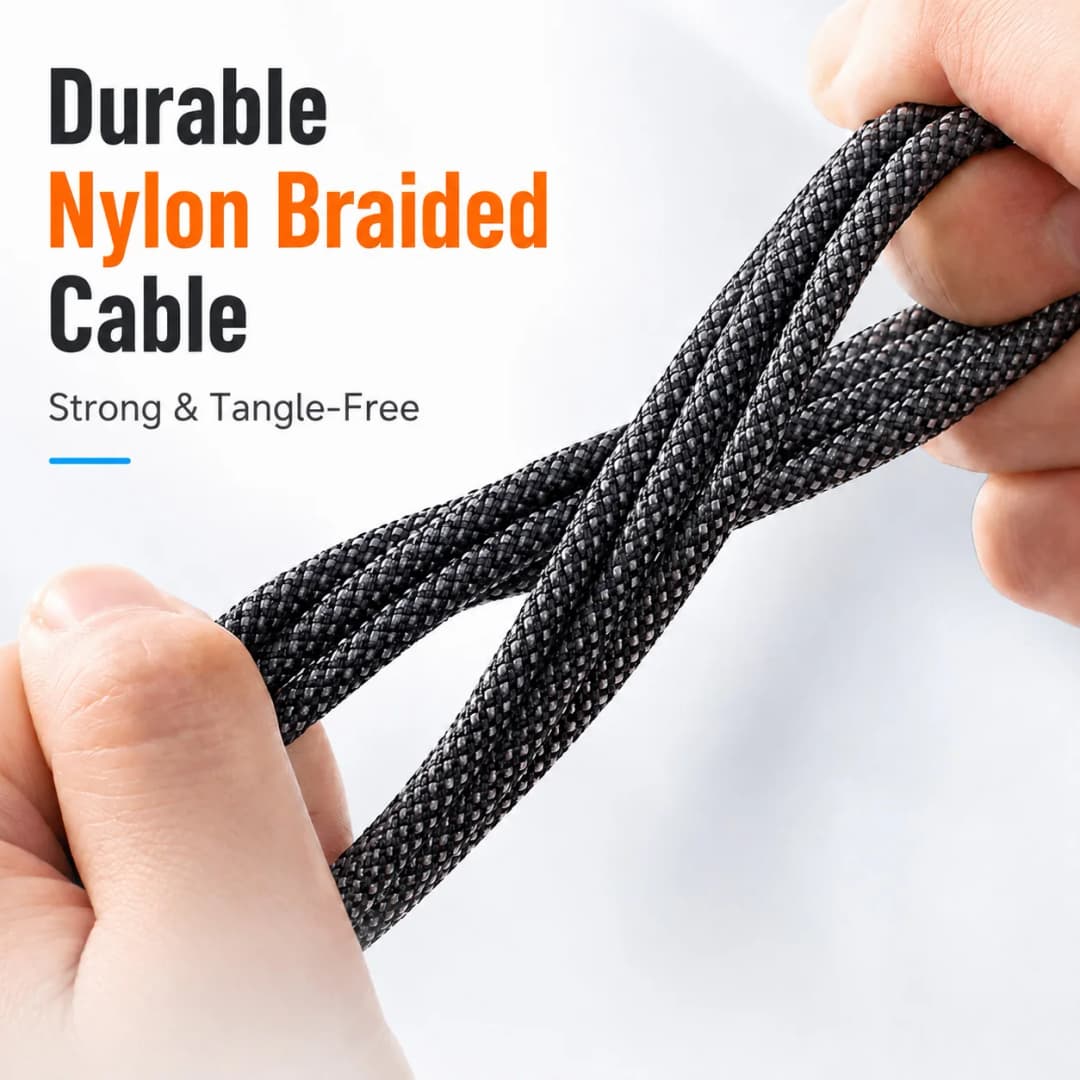 240W USB C Cable Fast Charging USB A to USB C Type C to Type C Nylon Braided Charging Cord For iPhone 15 Samsung Xiaomi Huawei - 5