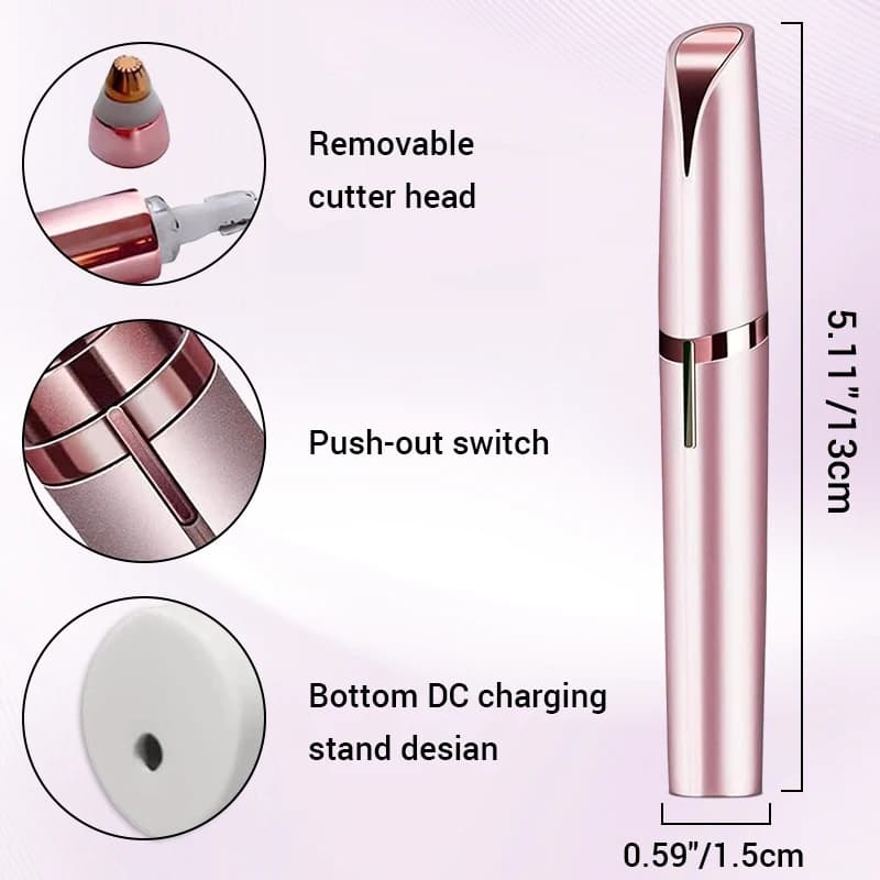 Electric Eyebrow Trimmer Security Hair Removal Eye Brow Epilator USB Charger Mini Shaper Shaver Hair Removal Painless Beauty - 6