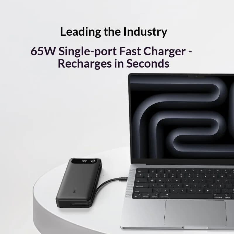 NEW ANKER A1383 65W 20000MAH Power Bank With Data cable High-Power Multi-Port Fast Charging Lightweight  Cell Phone Power Bank - 3
