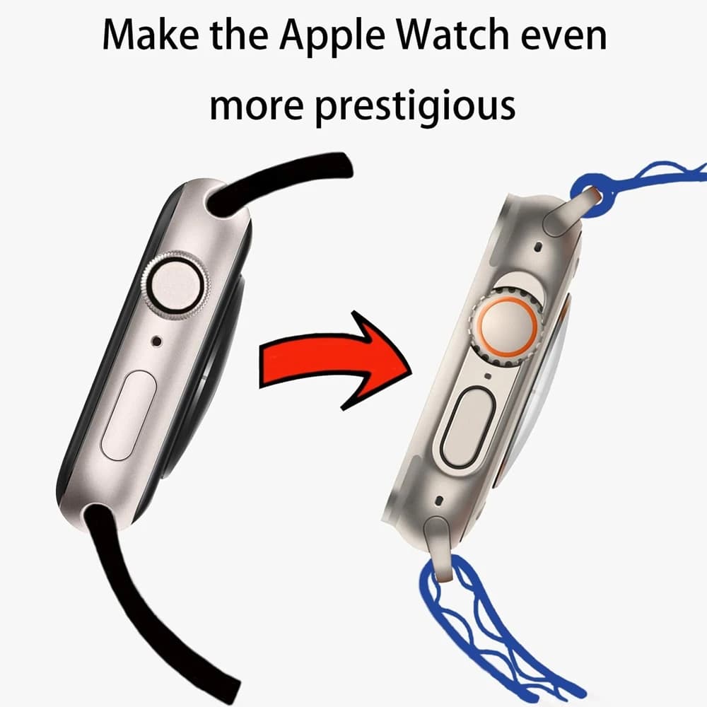 غطاء واقي للشاشة لساعة أبل 45 ملم 44 ملم 40 ملم 41 ملم إطار أمامي وخلفي صلب من البولي كربونات لساعة آي واتش 9 8 7 SE 6 5 4 تحويل إلى ألترا - 2