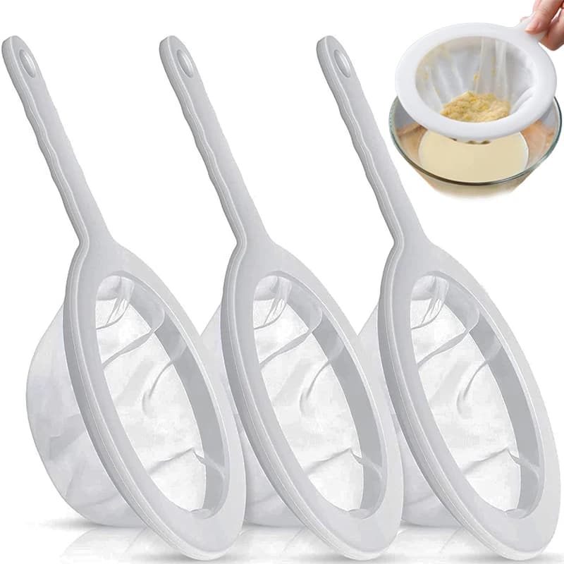 100/200/400 شبكة نايلون قابل للغسل شبكة فلتر فائقة الدقة ملعقة مصفاة مصفاة حليب الصويا عصير القهوة الشاي فلتر مصفاة المطبخ