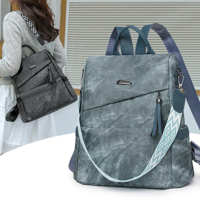 High Quality Pu Leather Backpack Women Ladies Shoulder Bag Designer Fashion Daypack Large Capacity School Bag for Girls - 3