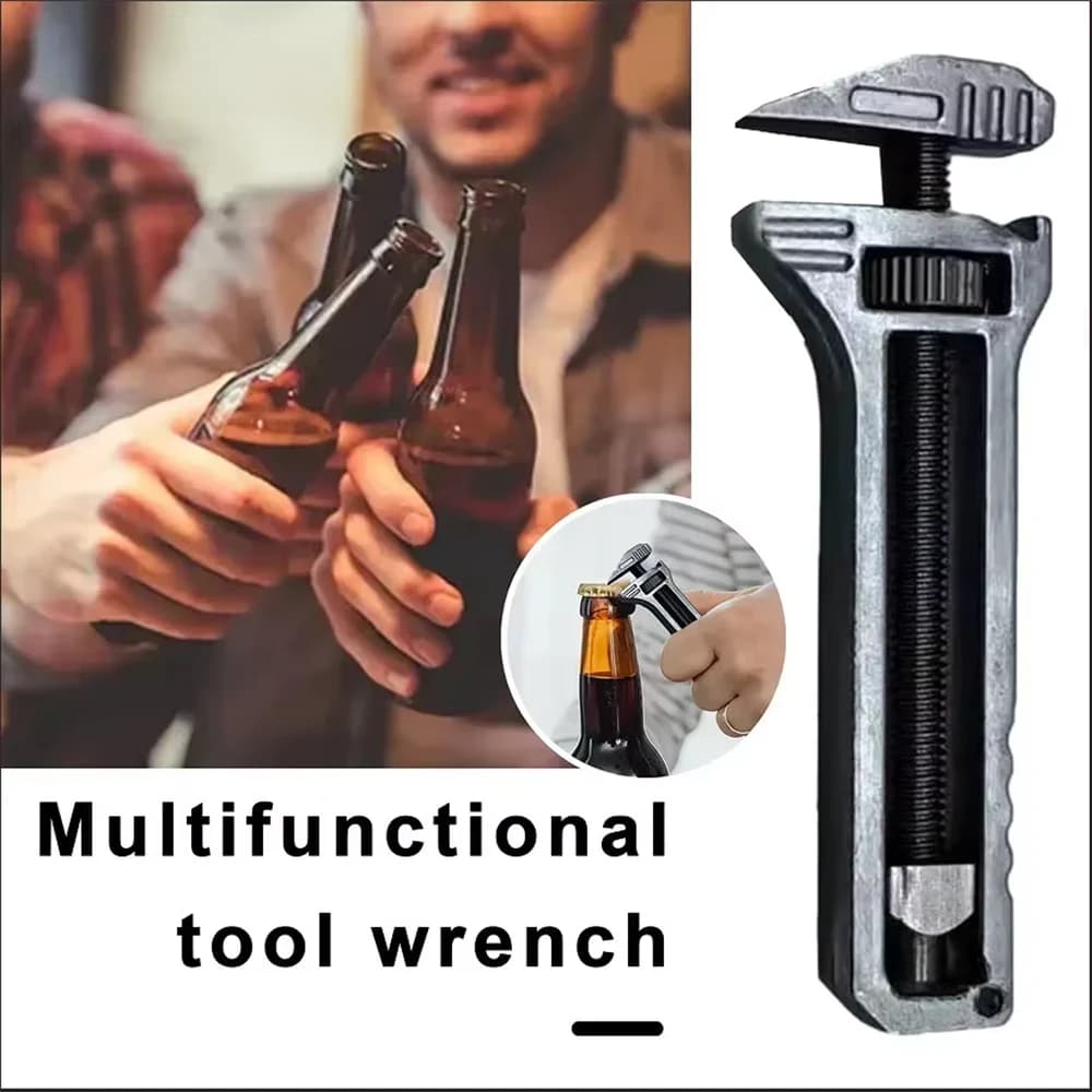 1Pc Mini Wrench Pocket Portable Multitool Tools for Outdoor Camping Compact Aluminium Alloy Bottle Opener Outdoor Small Tools - 2