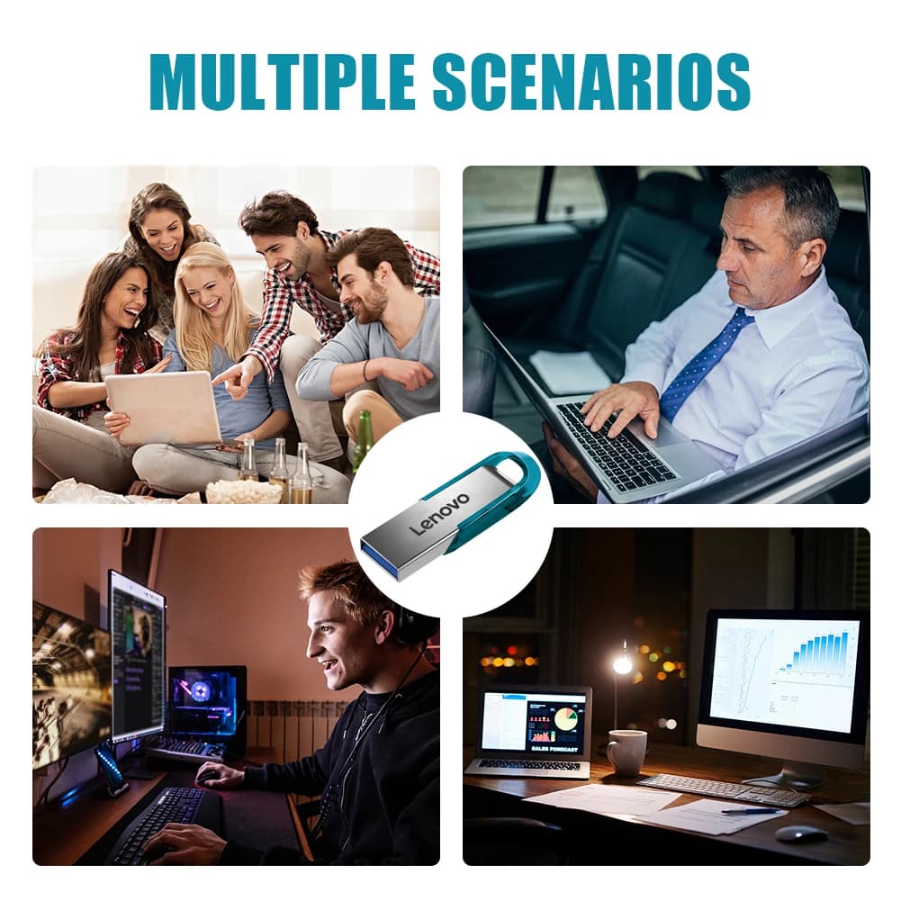 أقراص فلاش لينوفو 2 تيرا بايت يو اس بي 3.0 صغيرة عالية السرعة معدنية بندريف 1 تيرا بايت 512 جيجا بايت ذاكرة محمولة مقاومة للماء تخزين يو ديسك - 5