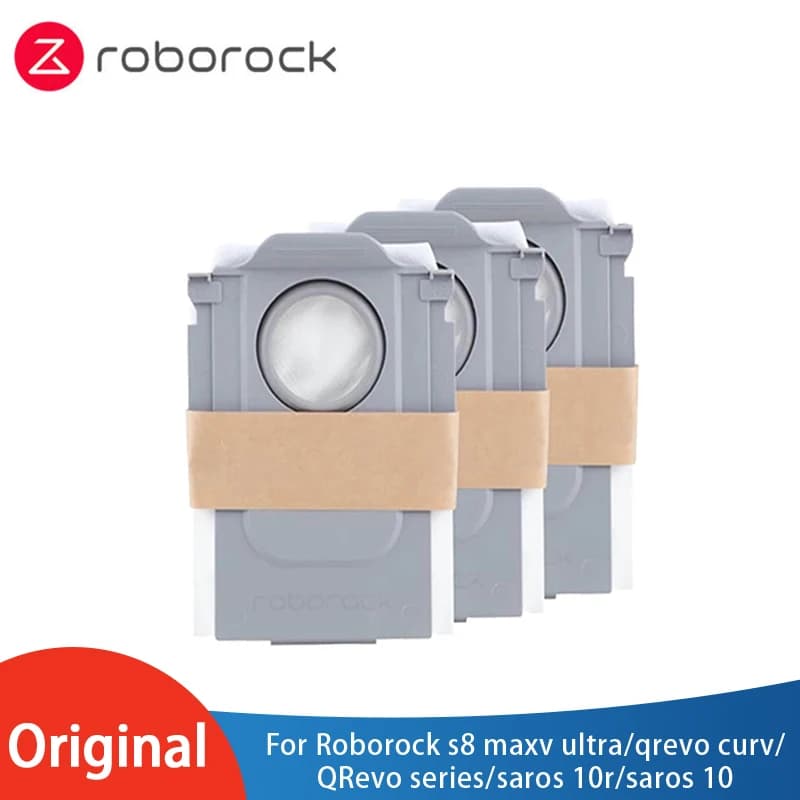 Original Roborock s8 maxv ultra/qrevo curv/QRevo series/saros 10r/saros 10 Dust Bags Accessories Vacuum Disposable dustbag