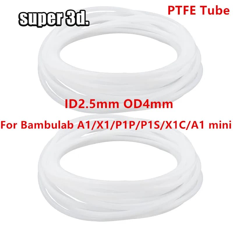 بامبو لاب انبوب Ptfe ID2.5mm OD4mm P1P X1C AMS A1 ميني طابعة 3D انبوب تفلون 1.75mm بامبولاب Ptfe 1/2/5/10/50m AMS LITE - 2