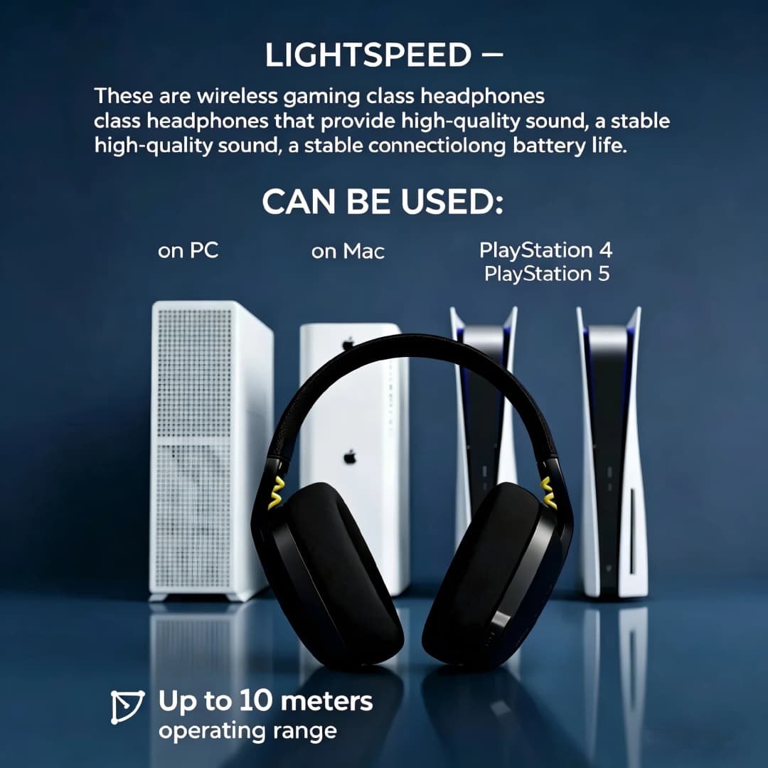 سماعة رأس الألعاب Logitech G435 لاسلكية، صوت محيطي، متوافقة مع الألعاب والموسيقى، مع ميكروفون، سماعات رأس لاسلكية - 2