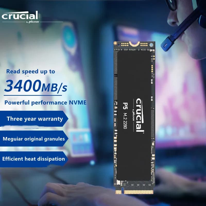 Crucial Meguiar 2TB SSD M.2 Interface (nvme Protocol) P5plus Series PCIe Gen4 Game High-speed Performance Meguiar - 2