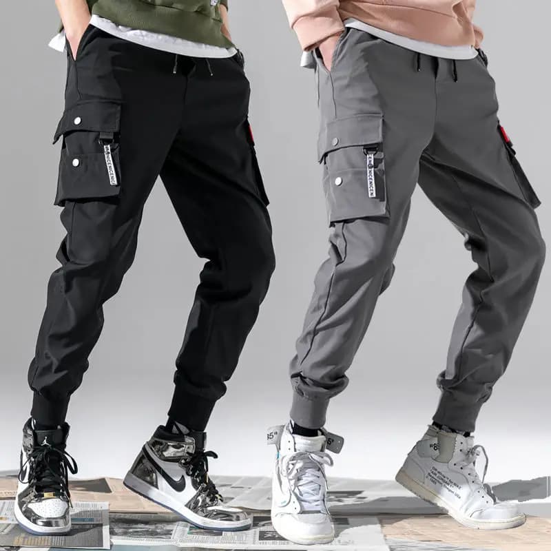 2025 New Trendy Solid Color Pants, Multi Flap Pocket Men's Cargo Pants, Loose Casual Outdoor Pants, Men's Work Pants oversized