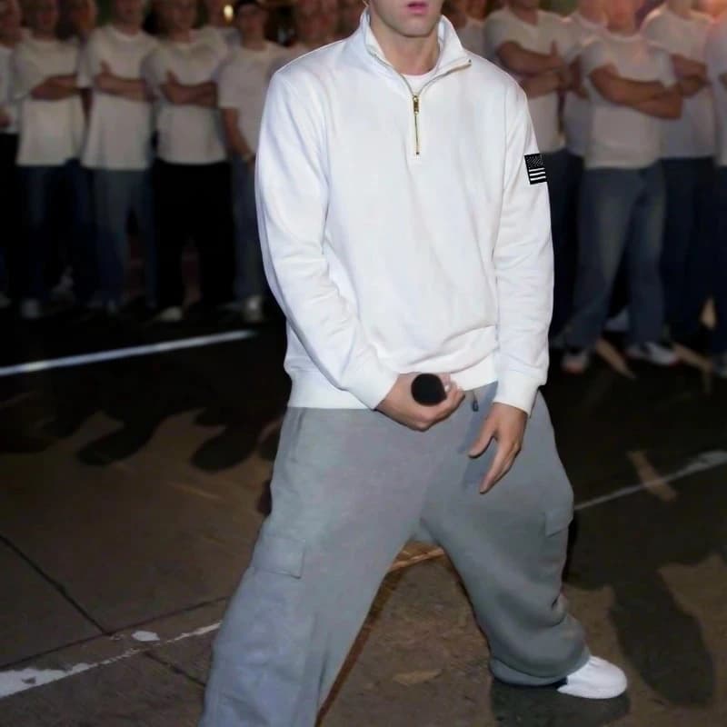 سترة Y2K ريترو برقبة بسحاب وتطريز ثلاثي الأبعاد هودي بسحاب ربعي ملابس الشارع الكلاسيكية الأمريكية ملابس للجنسين - 3