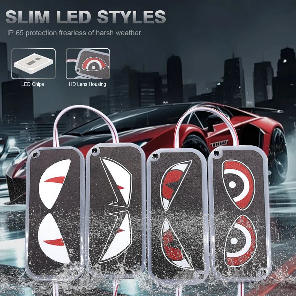 1 قطعة 12 فولت Led وحدة الشيطان شيطان العين ستروب تحذير ضوء لسيارة دراجة نارية RGB - 4