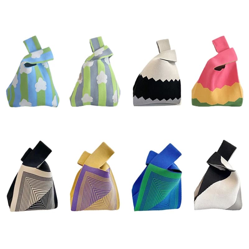 حقيبة يد صغيرة بعقدة للنساء ، حقائب يد منسوجة يدويًا ، حقيبة حمل كاجوال كورية ، حقائب تسوق قابلة لإعادة الاستخدام ، موضة - 2