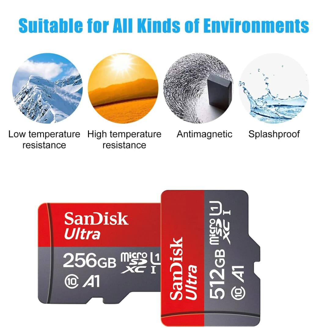 SanDisk Ultra Micro SD Card A1 U1 Class 10 TF Flash Memory Card 32GB 64GB 128GB 256GB 512GB for Smartphone Tablet Camera - 5