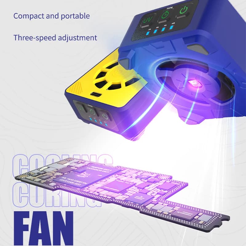 MECHANIC CUV-3 Cooling and Curing Fan Smoke Extraction For Motherboard Fast Heat Dissipation UV Curing Smoke Exhaust Fan Tools