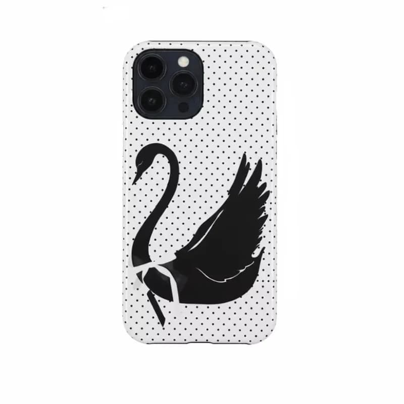 Black and White Swan Polka Dots Phone Case For iPhone 17 Air 16 Pro Max 15 14 Plus 13 12 11 Pro Shockproof Silicone Back Cover - 6
