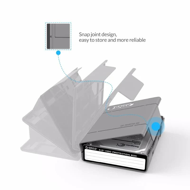 ORICO 2.5 3.5" Portable Hard Disk Protection Case Hard Drive External Storage case with Waterproof and Shockproof Hard Drive Box - 5