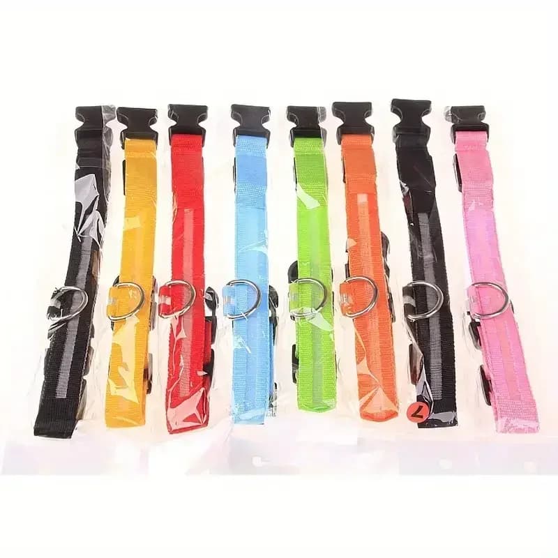 Light Up LED Pet Dog Collar Safety Night Walking Flashing Glow In The Dark LED Pet Dog Battery Collar Small Medium Large Dog - 6