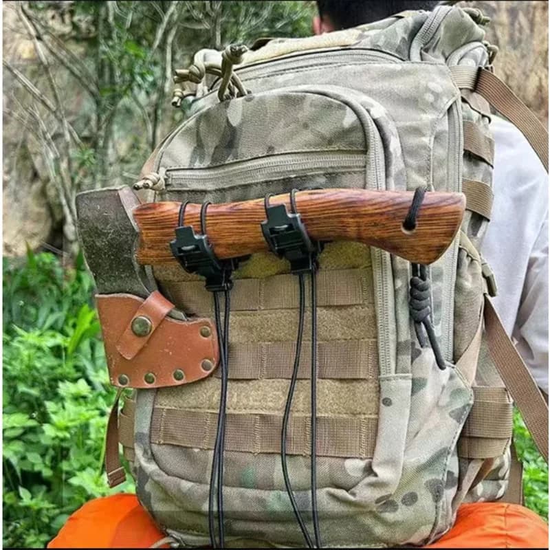 حزام مرن لحقيبة الظهر الخارجية، مشبك مرن قابل للتعديل لحقيبة التسلق، حقيبة تكتيكية MOLLE، حامل كوب ماء، مصباح يدوي - 2