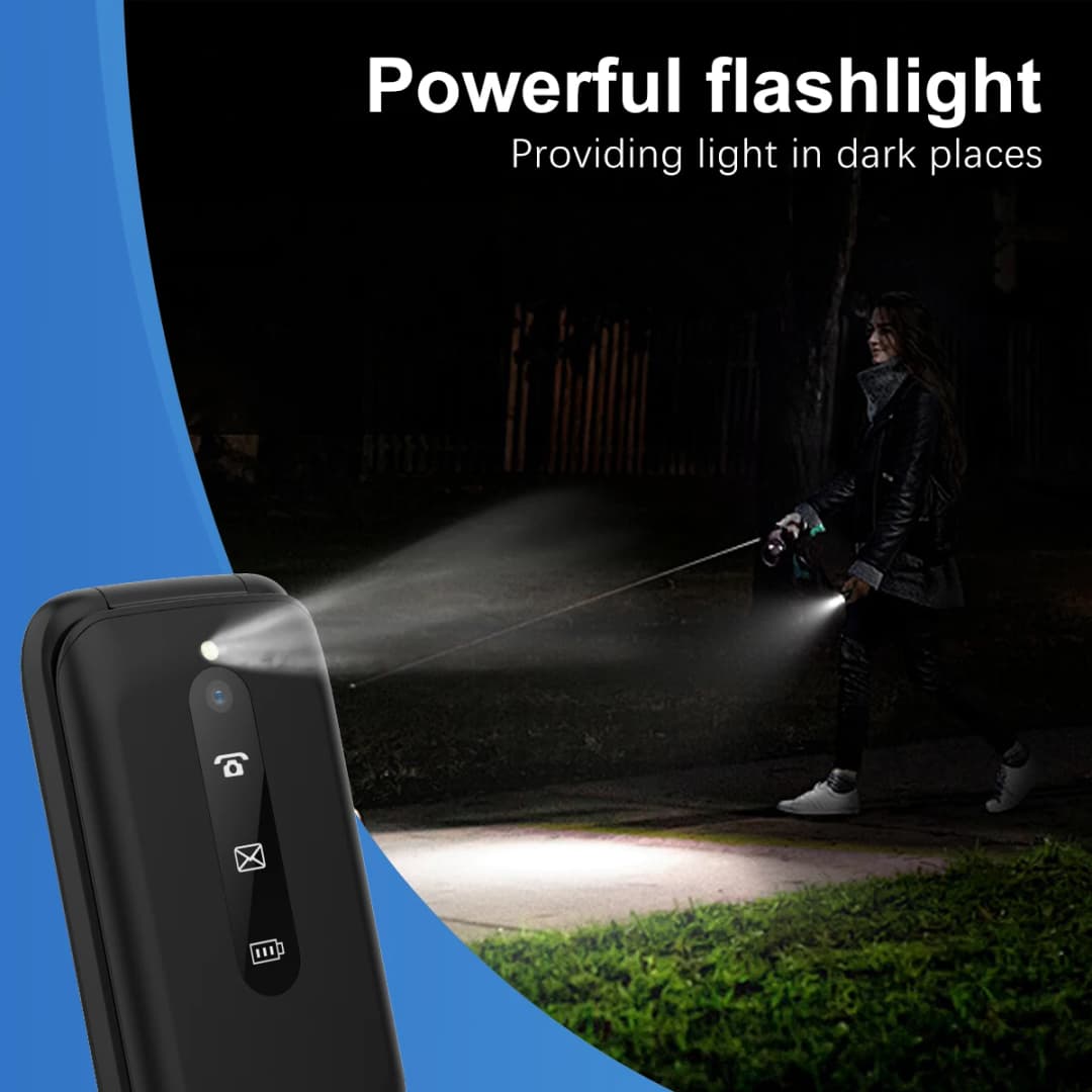 MKTEL M9 هاتف محمول قابل للطي بشاشة 2.4 بوصة، بطارية 1000 مللي أمبير، ثنائي الشريحة، وضع استعداد مزدوج، يدعم MP3/MP4/راديو FM، غير مقفول، هاتف المسنين المميز - 6