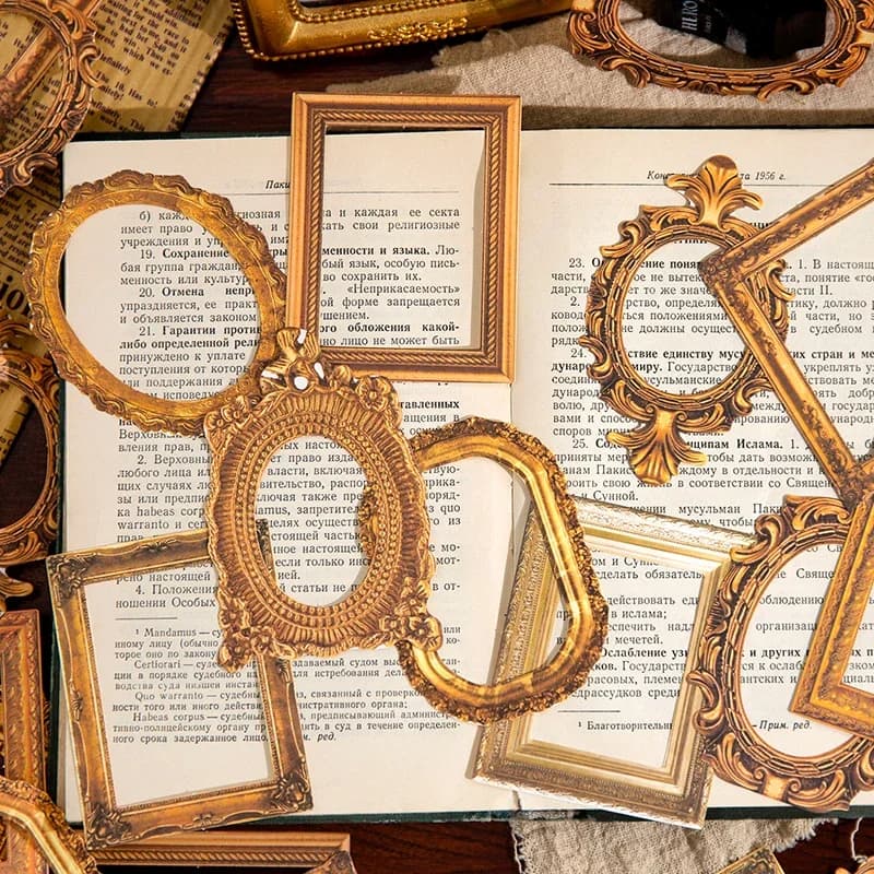 جورنام، 30 ملصق ورقي بإطار انقطاع عتيق، لصنع المجلات والسكرابوكينغ، لوازم قرطاسية إبداعية - 3